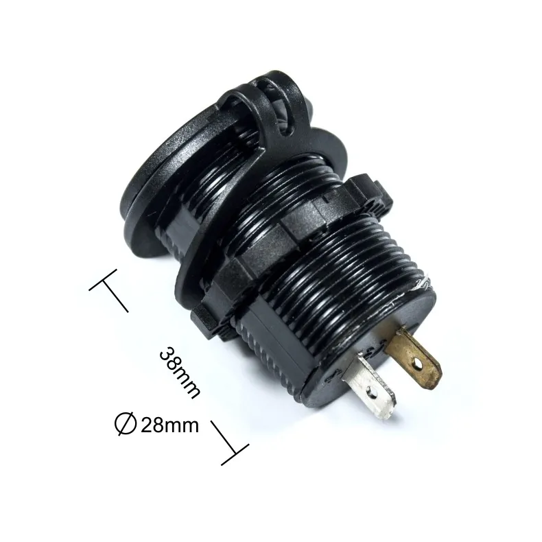 Vandt�t voltmeter med 2 USB 12V/24V, Rund