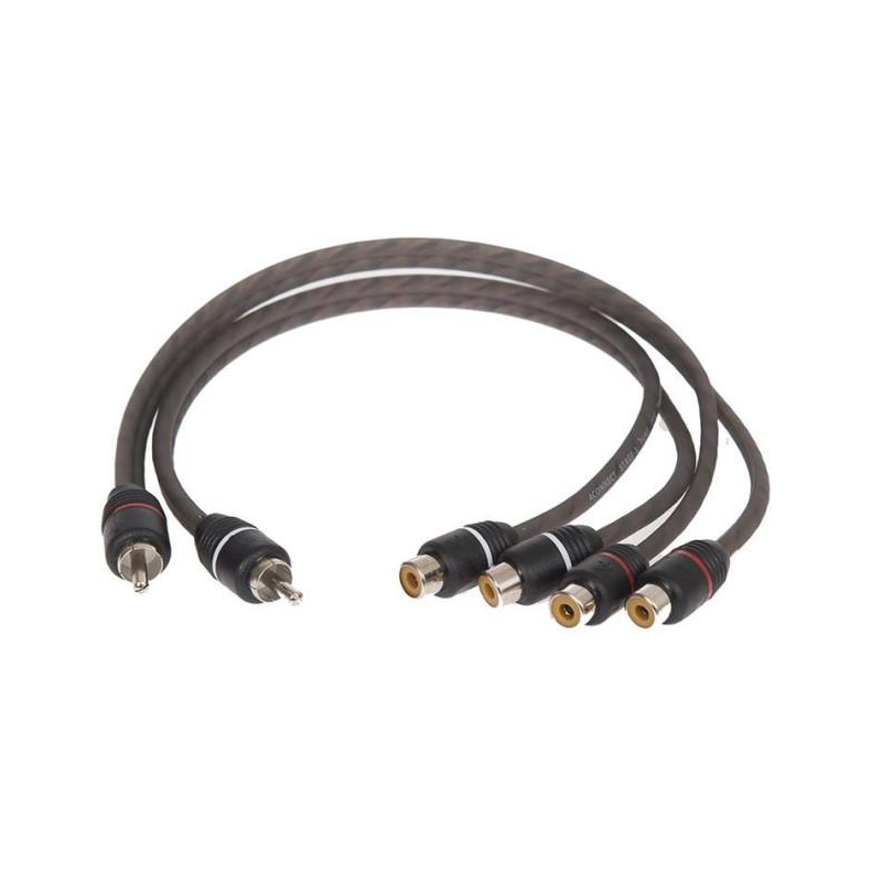 Phono Y-kabel 0.40 meter (1 han og 2 hunner) 2 Stk Stage 1