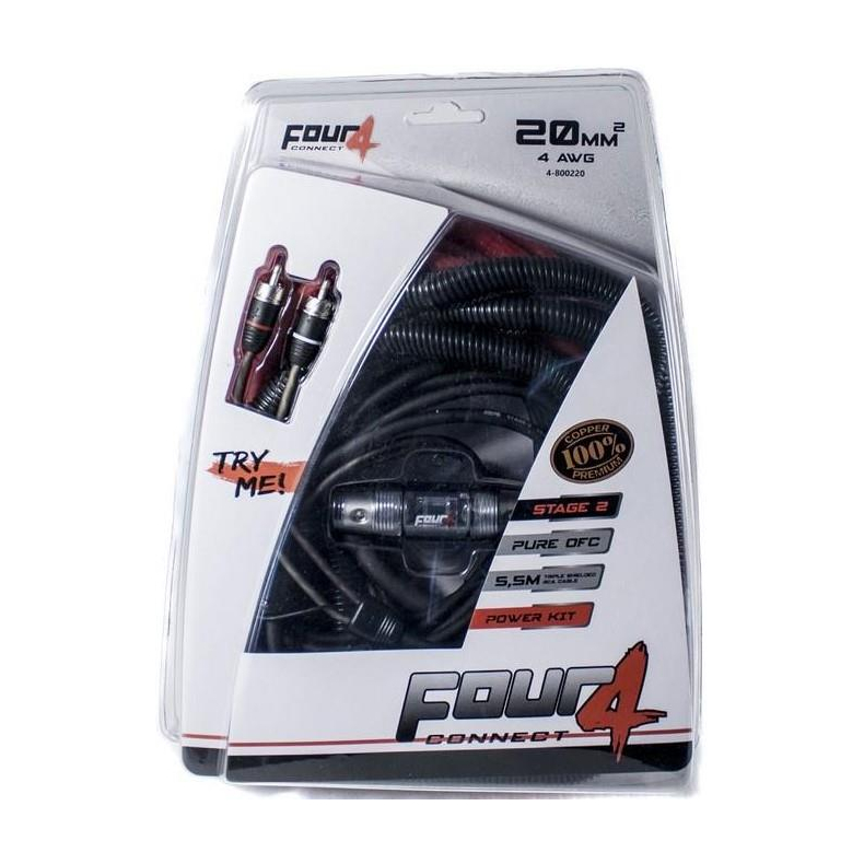 10mm� OFC  Kabels�t til montering af forst�rker i bil