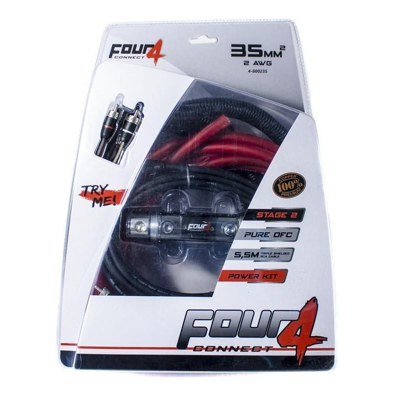 10mm� OFC  Kabels�t til montering af forst�rker i bil