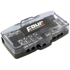 Fordeler blok med sikringsholder til 2 x 50mm2 & 4 x 20mm2 stel/str�mkabel