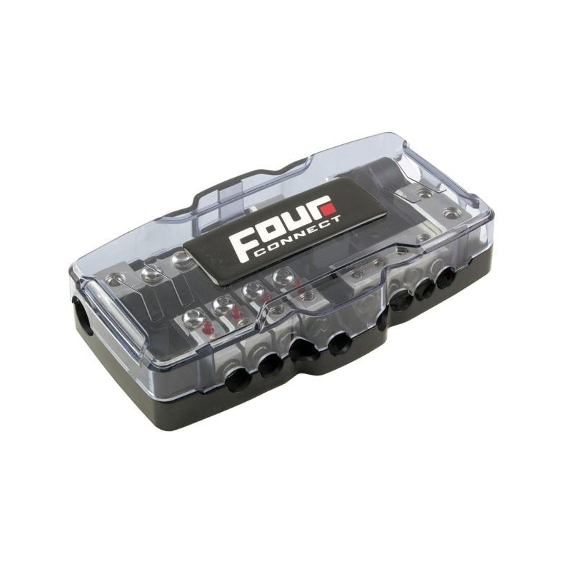 Fordeler blok med sikringsholder til 2 x 50mm2 & 4 x 20mm2 stel/str�mkabel