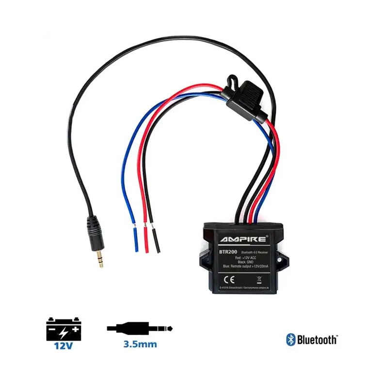 Ampire BTR200 Bluetooth modul med ledning & Jack stik