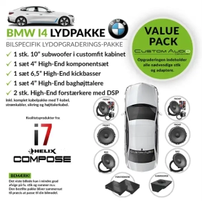 BMW i4 forst�rker, h�jttaler og subwoofer lydpakke 2.7 med Helix Compose i7