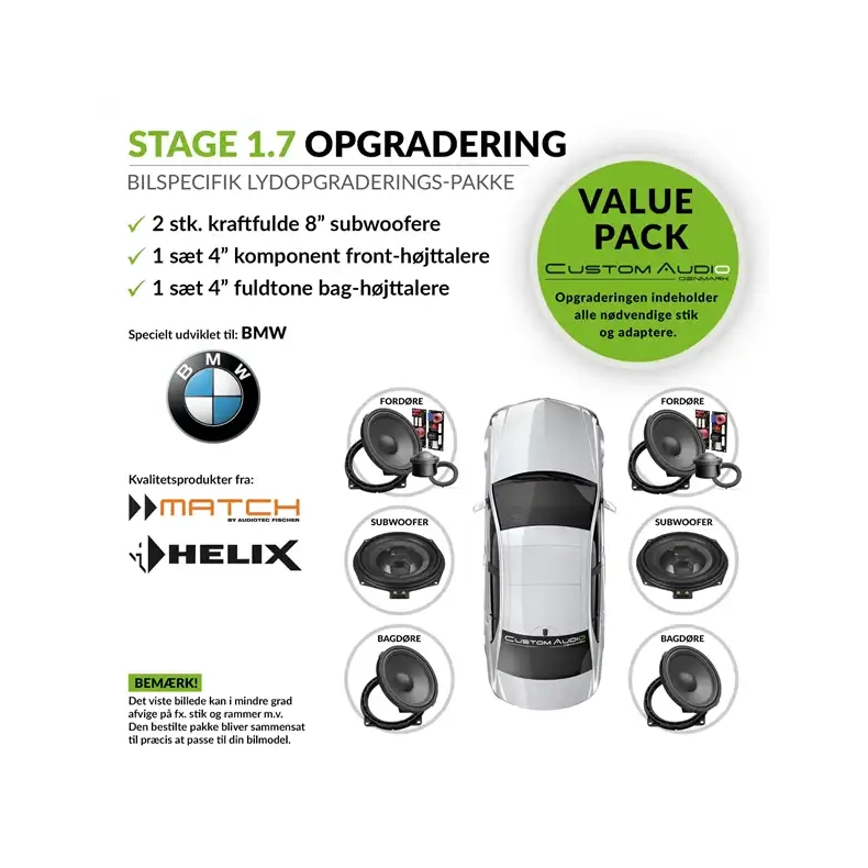 Helix og Match BMW og Mini STAGE 1.7 h�jttaler lydpakke