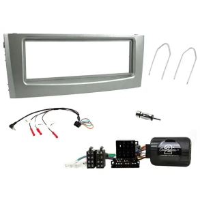 Komplet 1-DIN monteringss�t til Fiat Grande Punto/Punto (Antracit metallisk/S�lv)