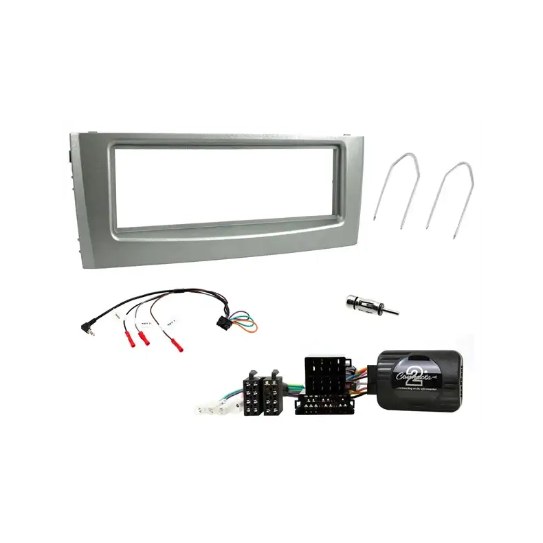 Komplet 1-DIN monteringss�t til Fiat Grande Punto/Punto (Antracit metallisk/S�lv)