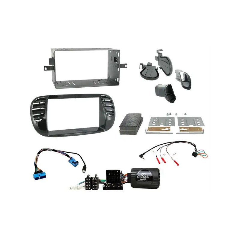 Komplet 2-DIN monteringss�t til Fiat 500 (312) (Pianosort)