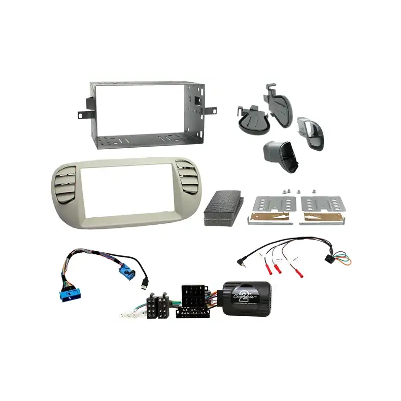 Komplet 2-DIN monteringss�t til Fiat 500 (312) (Beige)