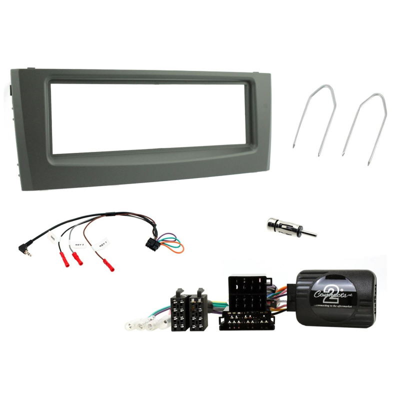 Komplet 1-DIN monteringss�t til Fiat Grande Punto/Punto (Antracit sort)
