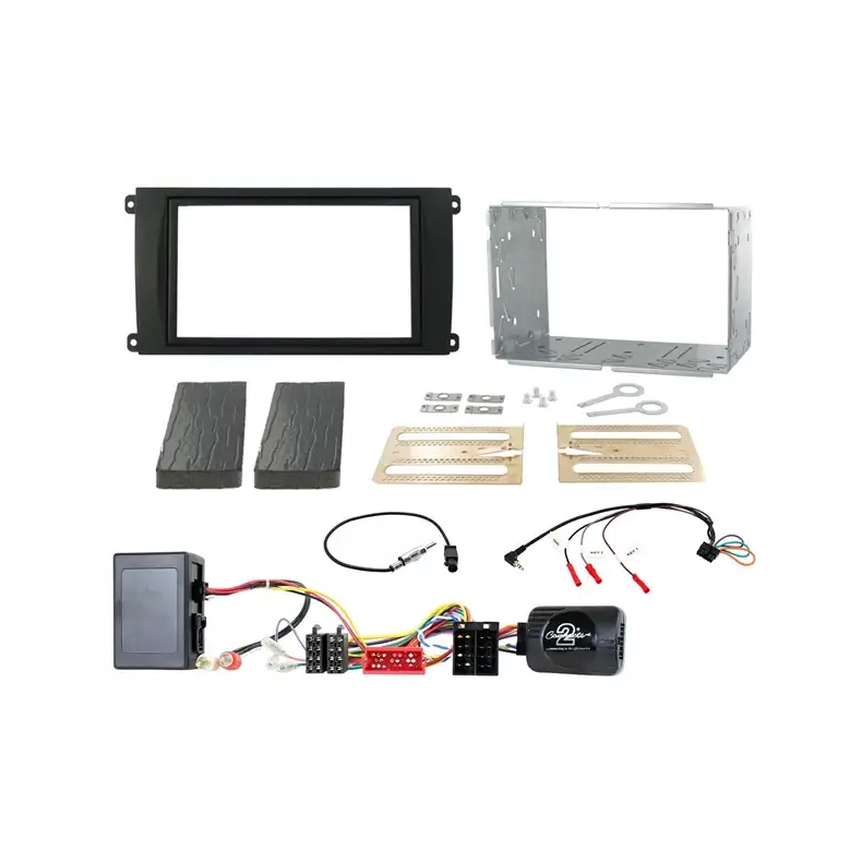Komplet 2-DIN monteringss�t til Porsche Cayenne (9PA) m. PCM 2.1 & fiberoptik lydsystem