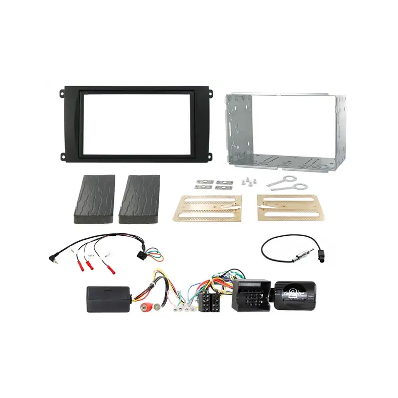 Komplet 2-DIN monteringss�t til Porsche Cayenne (9PA) m. PCM 3.0 & fiberoptik lydsystem