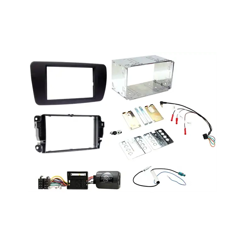 Komplet 2-DIN monteringss�t til Seat Ibiza (6J/6P) (Azabache sort)