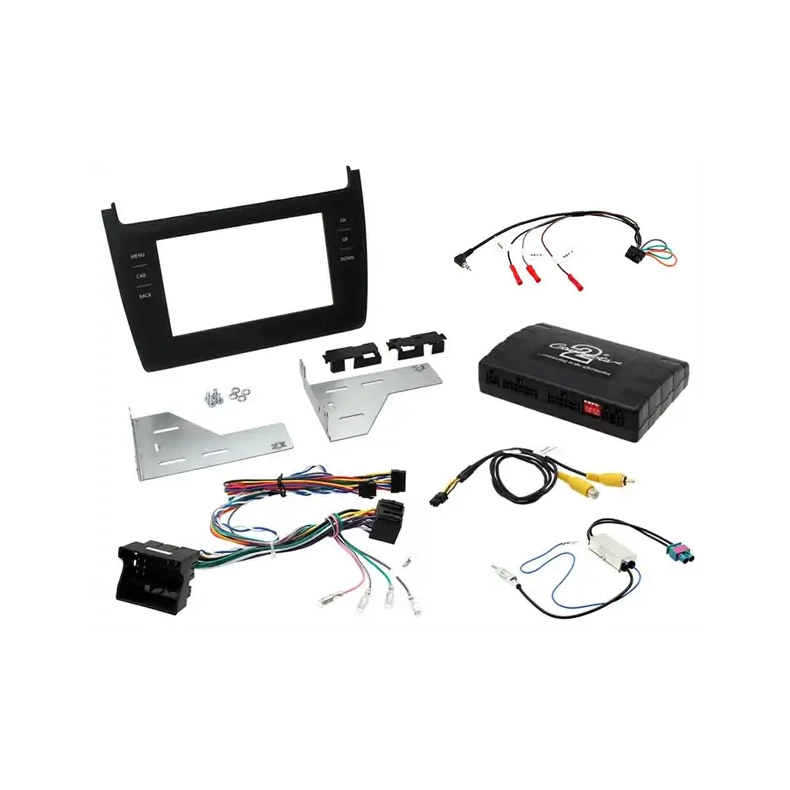 Komplet 2-DIN monteringss�t til VW Polo (6R/6C) m. r�d knapbelysning