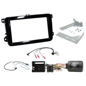 Komplet 2-DIN monteringss�t til Seat, Skoda & VW (Pianosort)