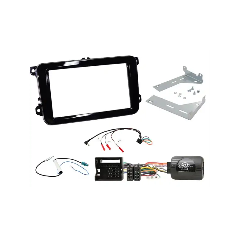 Komplet 2-DIN monteringss�t til Seat, Skoda & VW (Pianosort)