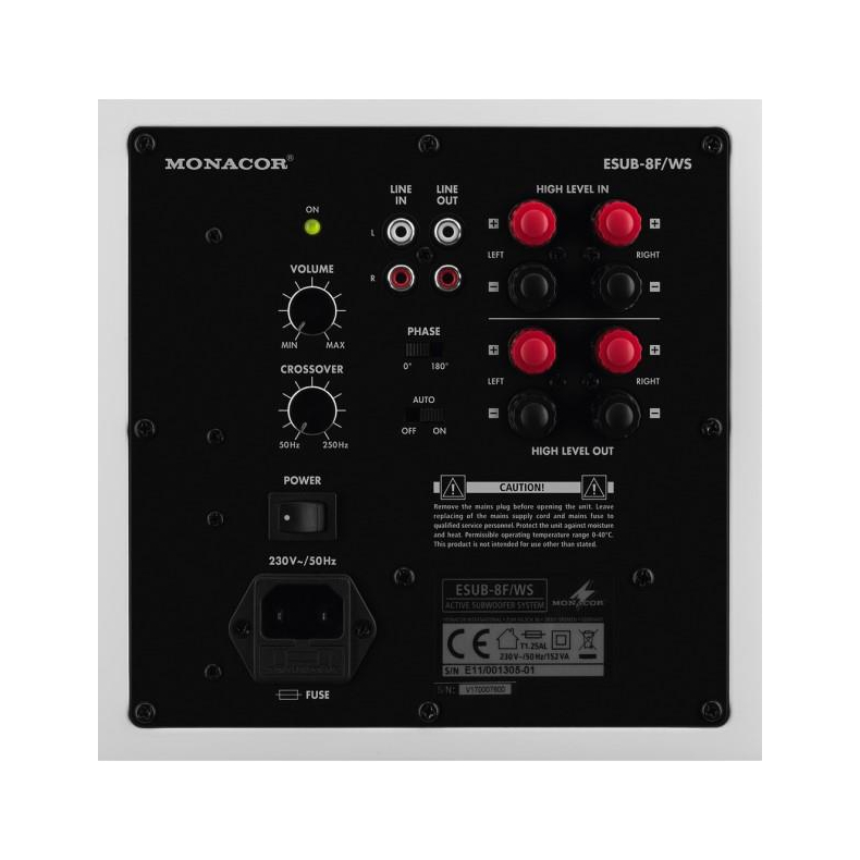 Monacor ESUB-8F/WS 8" Aktiv subwoofer