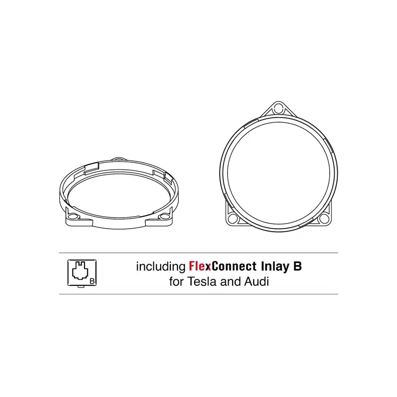 Helix Compose CFMK100 TES.1 Til Tesla Model 3 & Model Y 4" FlexMount H�jttalerrammer inkl FlexConnect Inlay B