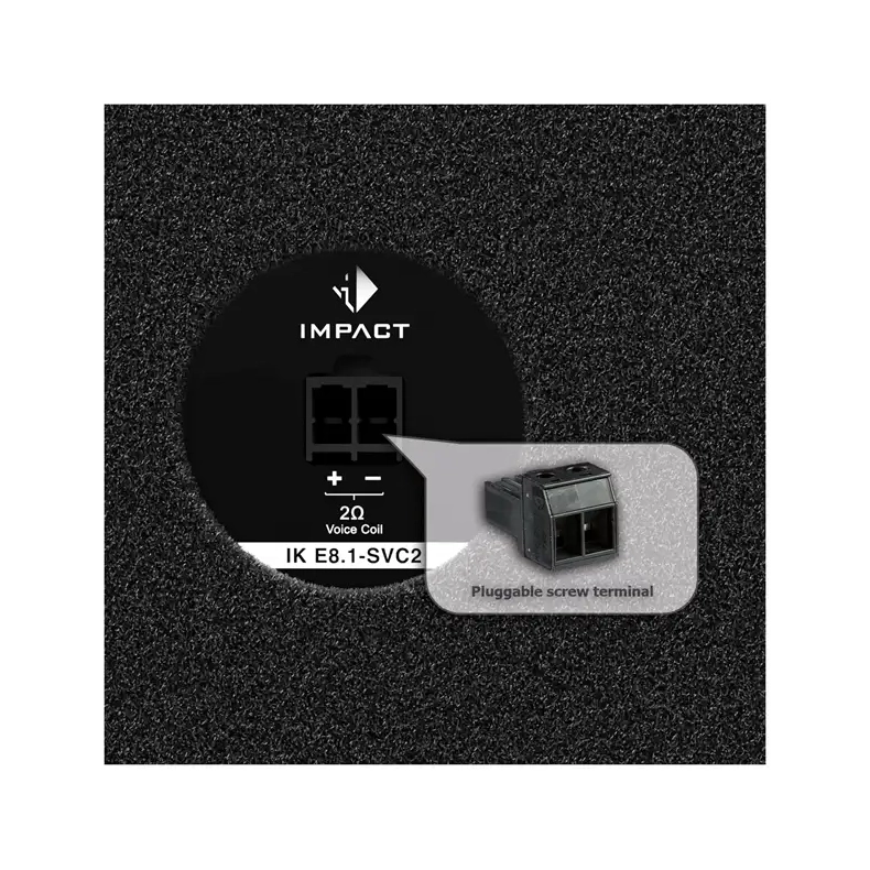 Helix IK E8.1-SVC2 (1 x 2 Ohm) Kompakt 8" subwoofer til bil i kabinet