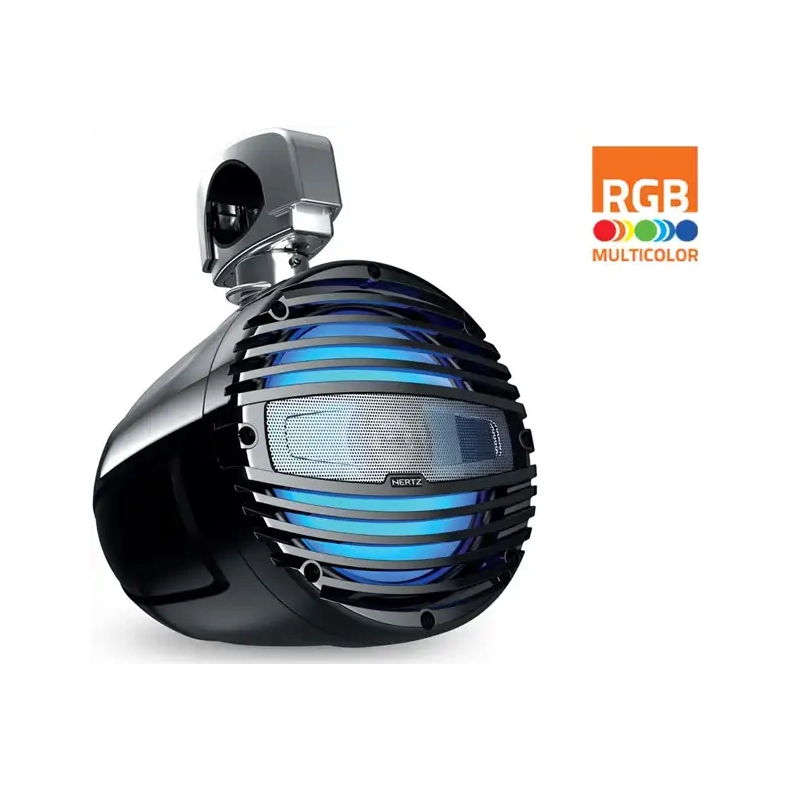 Hertz Marine HTX 8 M-CL-C Sort 8" Tower marine h�jttaler til targab�jle med RGB belysning
