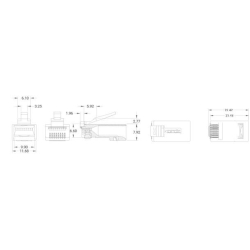 Kordz RJ45 S/FTP CAT6 l�st stik PUSH-THROUGH