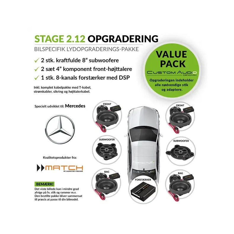 Mercedes h�jttaler Lydpakke STAGE 2.12 med Match