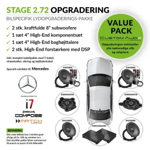 Mercedes STAGE 2.72 lydpakke med Helix Compose i7 h�jttalere og forst�rker