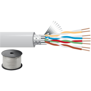 Monacor CAT-6100CCA S/FTP CAT6 netv�rkskabel dobbeltsk�rmet, Lbm