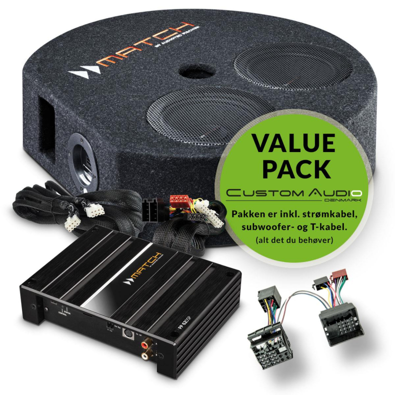 Match Plug & Play lydpakke med subwoofer til hjulbr�nd