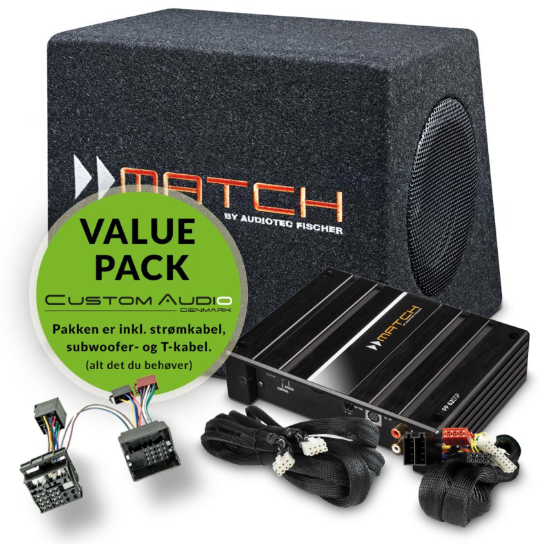 Match Plug & Play lydpakke med kraftfuld 6.5" subwoofer