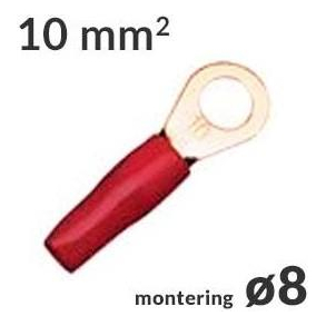 Ringkabelsko 10mm� R�d �8, 1 stk