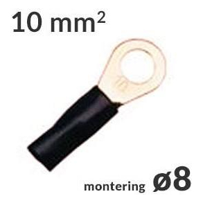 Ringkabelsko 10mm� Sort �8, 1 stk
