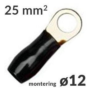 Ringkabelsko 25mm� Sort �12, 1 stk