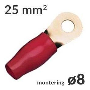 Ringkabelsko 25mm� R�d �8, 1 stk