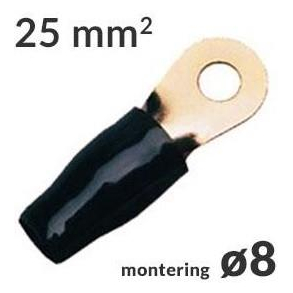 Ringkabelsko 25mm� Sort �8, 1 stk