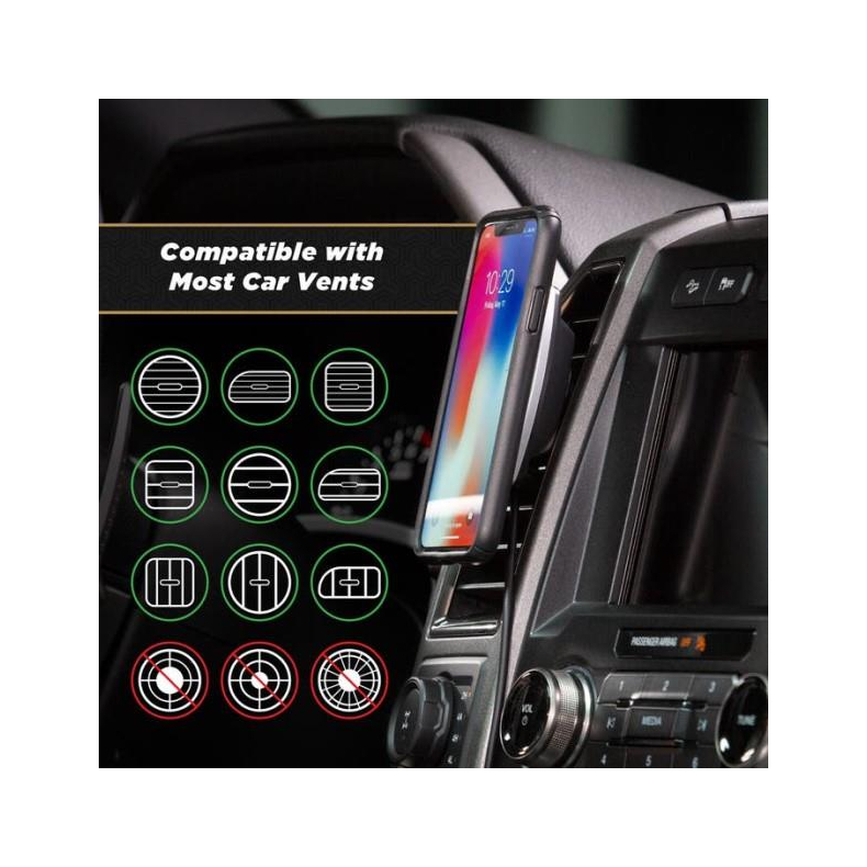 Scosche MagicMount Charge Mobilholder med magnet og tr�dl�s oplader til bil luftkanal